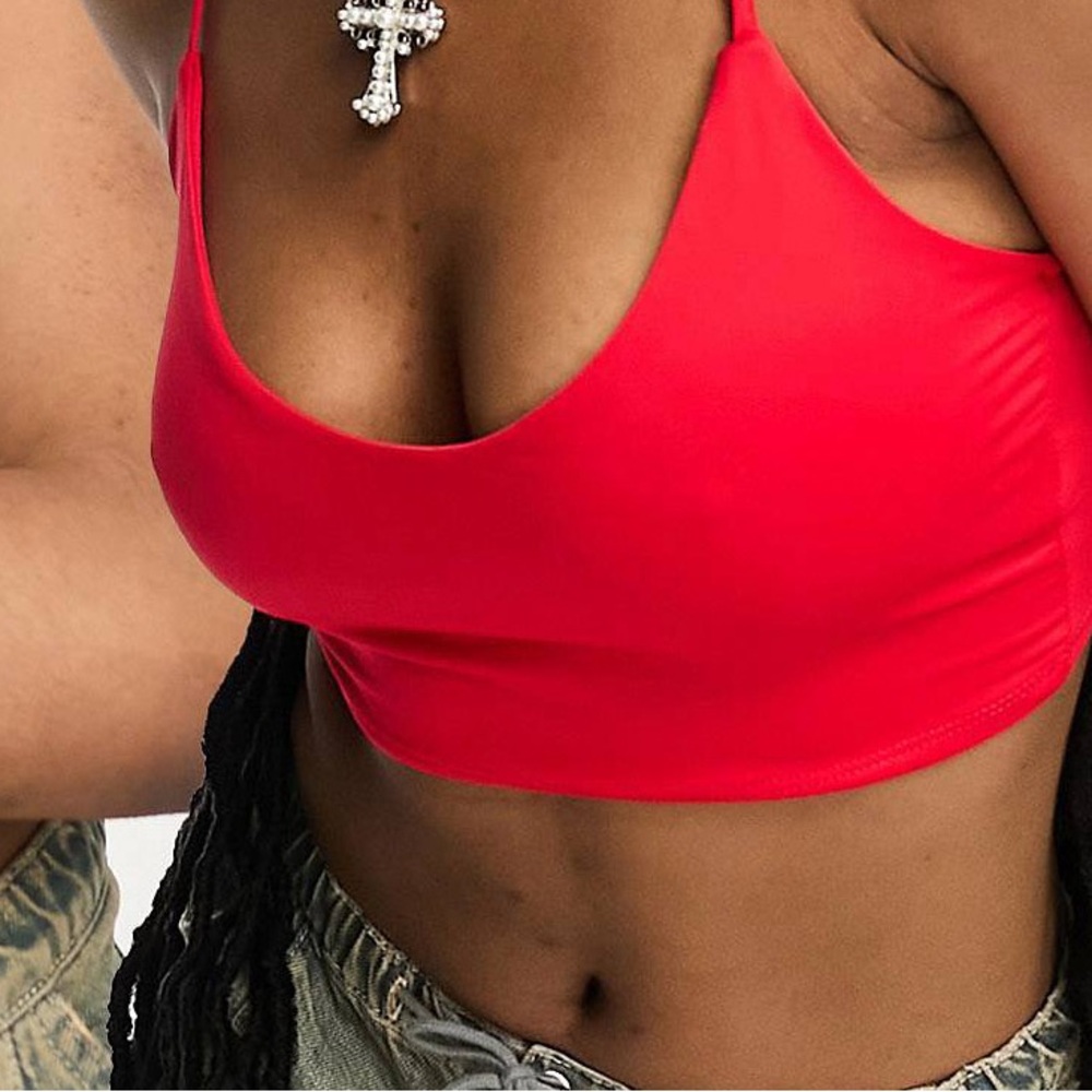Bershka Crop Top in color red, size L women’s, brand new